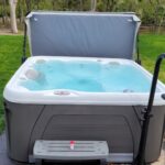 Spacious family hot tub with shimmering water