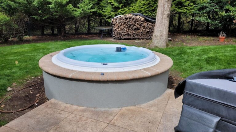 Elegant hot tub in outdoor setting