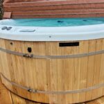 Large wooden hot tub