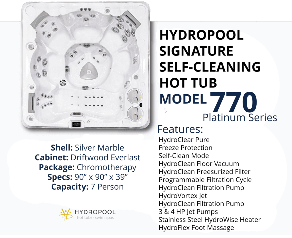 Hydropool Signature Self-Cleaning Hot Tub - Model 770 Platinum Series - Available Now